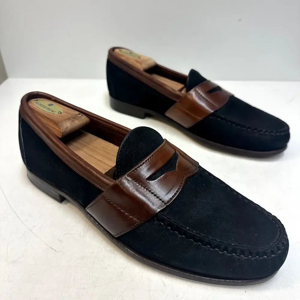 VGUC Rancourt & Co. x Allen Edmonds Townsend Nubuck Strap Penny Loafers USA 11 D